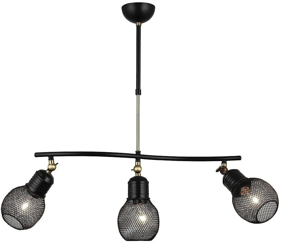 Lucea Nowoczesna lampa - wisząca na listwie, druciane reflektorki 3xE27, Lucea 1442-73-03-L PENDE 1442-73-03-L PENDE
