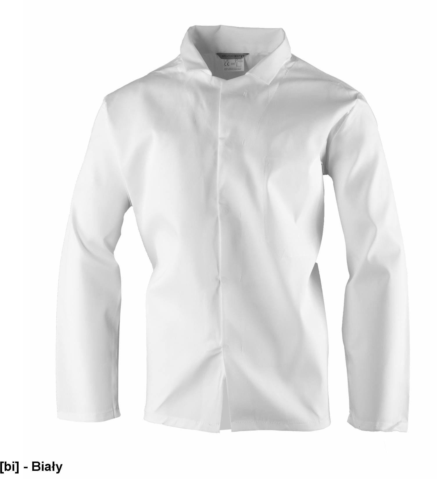 POLSTAR AW96 - BRIXTON WHITE BLUZA ROZPINANA MĘSKA HACCP, POLIESTER/BAWEŁNA (65% /35%), 190G/M2 - S-XXXL AW96