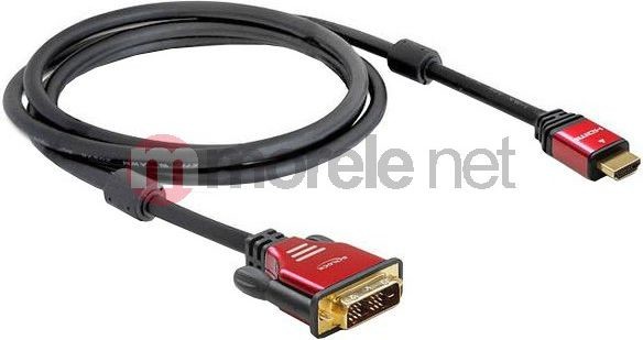 Zdjęcia - Kabel Delock   HDMI - DVI-D 3m czerwony  (84343)