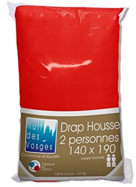 Nuit des Vosges Nuit wogezy 2107524 cotoval prześcieradło z gumką Uni bawełna Czerwony 140x190 cm 2107524