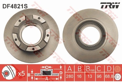 TRW Tarcza hamulcowa DF4821S