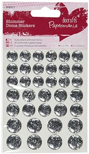 Docrafts Papermania Shimmer Dome Bling stickers 36/PKG-Silver PM805915