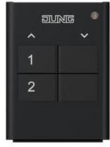 Jung JUNG radiowy nadajnik ręczny, 2-kanałowy nadajnik FM HS 2 seria LS; eNet/pilotem zdalnego sterowania na włącznik instalacji programów 4011377086630 FM HS 2