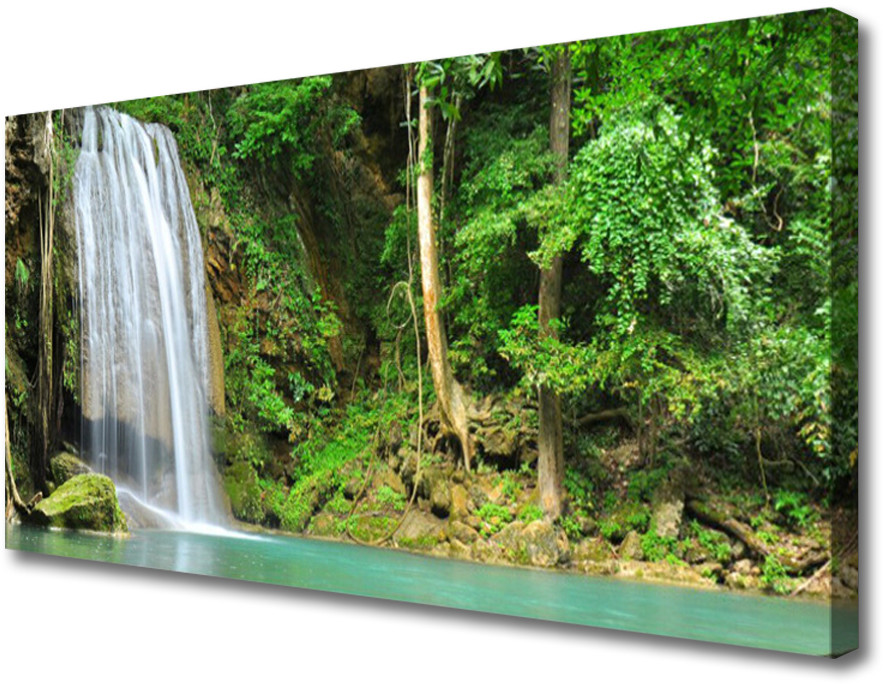 PL Tulup Obraz Canvas Wodospad Las Przyroda 120x60cm
