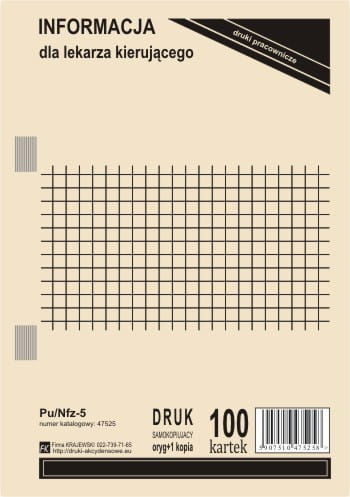 Firma krajewski Informacja dla lekarza kierującego samokopia [Mz/Nfz-5] Mz/Nfz-5