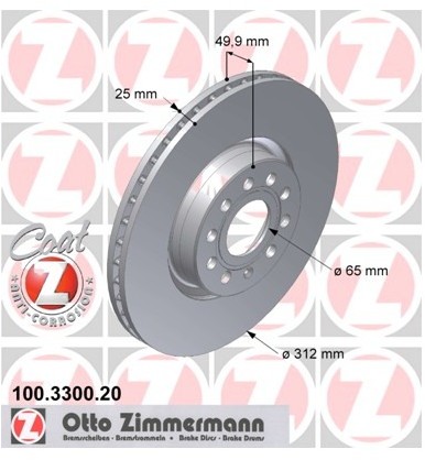 Zimmermann Tarcza hamulcowa 100.3300.20