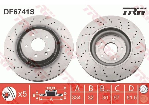 TRW Tarcza hamulcowa DF6741S
