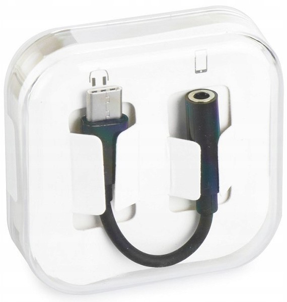 Adapter Usb Typ C - Mini Jack 3,5mm Czarny Box