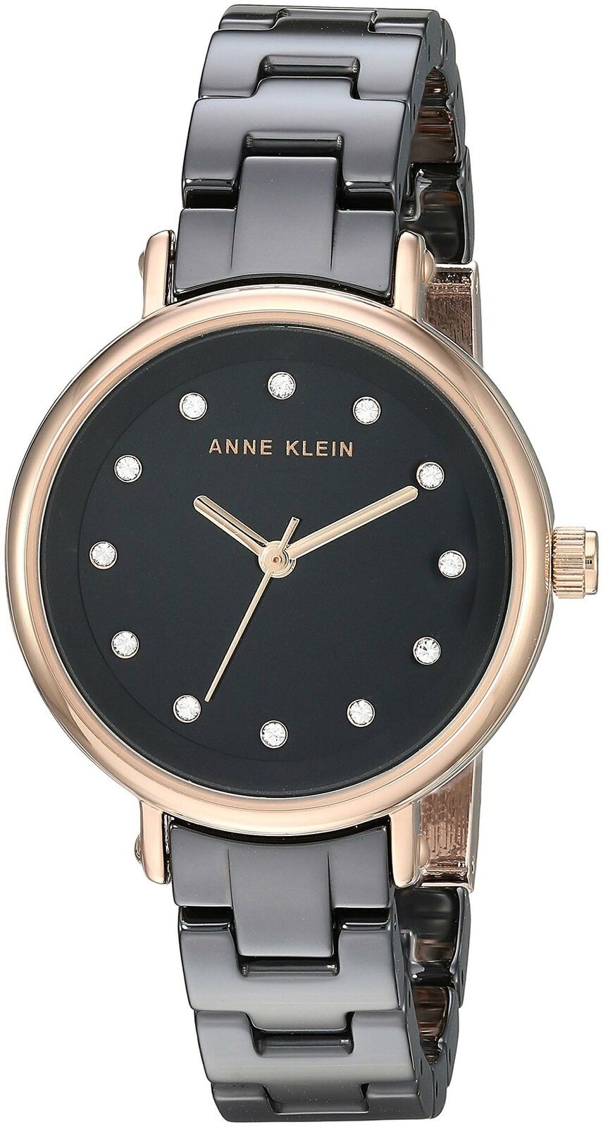Anne Klein Crystal Accented Ceramic AK-3312BKRG