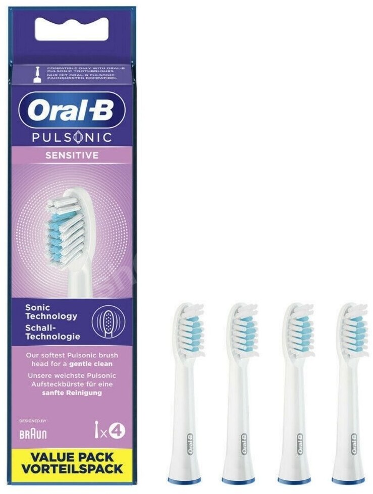 Oral-B Braun ORAL-B Braun Pulsonic Sensitive SR32S-4 końcowki do szczoteczki sonicznej Oral-B Pulsonic 4 sztuki