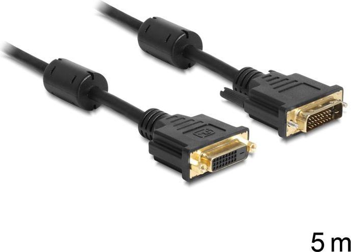 Delock kabel/przedłużacz DVI 24+1 M -> DVI 24+1 F , 5m (83188)