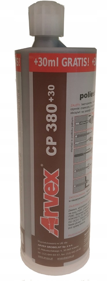Zaprawa kotwiąca poliestrowa Arvex Cp 380 + 30