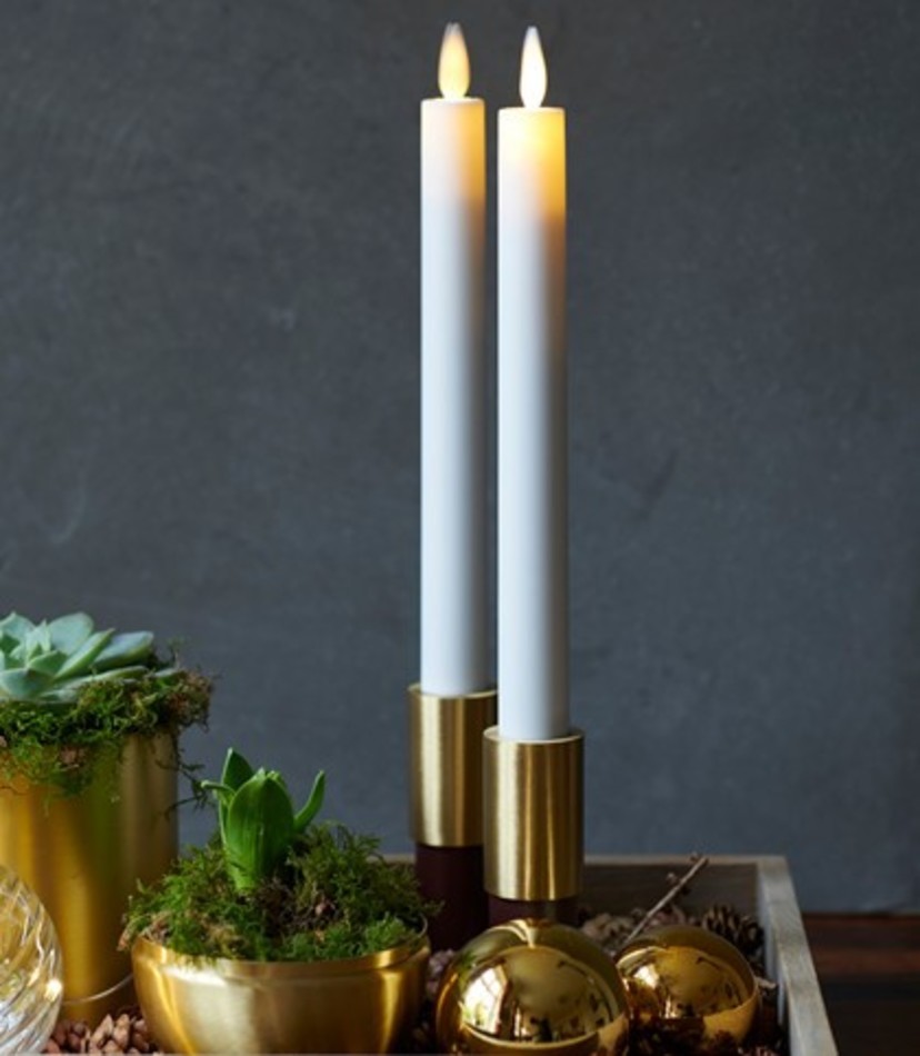 Świeca led sara wysoka, 2 sztuki, biała, 25cm