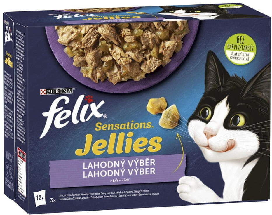 Purina Felix karma dla kota Sensations Jellies jagnięcina makrela dorsz indyk w pysznej galarecie 6(12x85g)