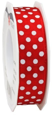 Pattberg Prezent 25 MM 20 m Polka Dots  kropkowany bransoletka z drutem, czerwony 5982520-609