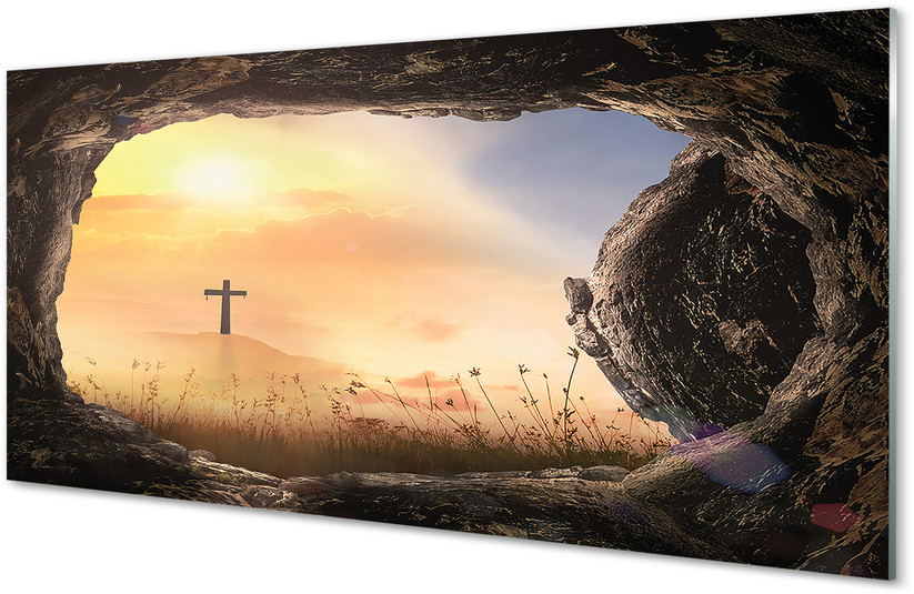 Tulup.pl Szklany Panel Krzyż 100x50cm