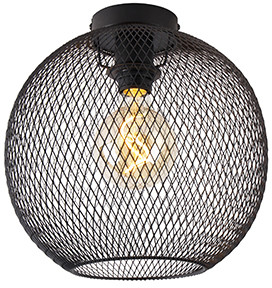 QAZQA Nowoczesny plafon czarny 30cm - Mesh Ball