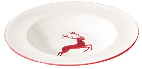 Gmundner Keramik Gmundner ceramika manufaktura 0318tsgo24 rubinroter jeleń talerz do zupy Gourmet, średnica 24 cm 0318TSGO24