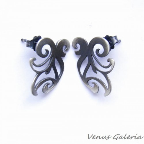 Kolczyki srebrne na sztyftach- Płomyki mini III 1362