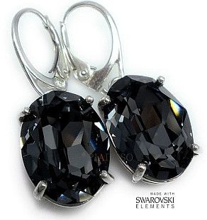 Swarovski Okazja Nowość Kolczyki Silver Night