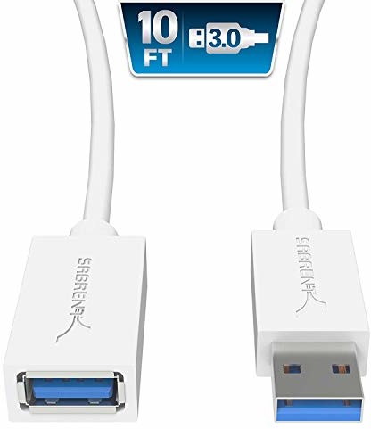 Sabrent 22AWG USB 3.0 kabel przedłużający - A-męski na A -F_size [biały] 10 stóp (CB-301W) CB-301W