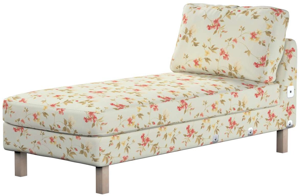 Dekoria pl Pokrowiec na szezlong Karlstad dostawka krótki kwiatki na jasno-błękitnym tle 80 x 160 x 80 cm Londres pl