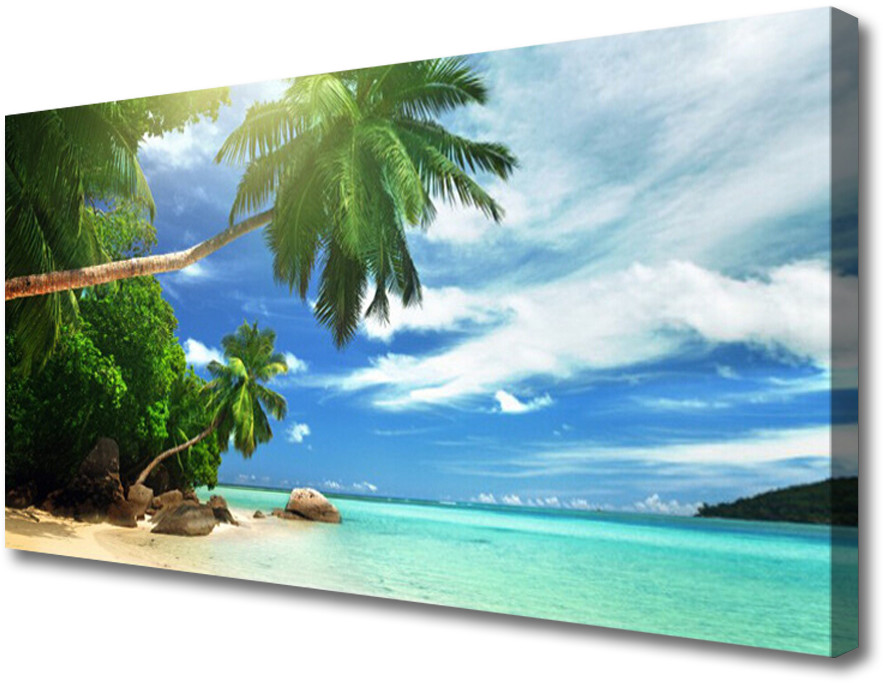 PL Tulup Obraz Canvas Palma Plaża Morze Krajobraz 100x50cm