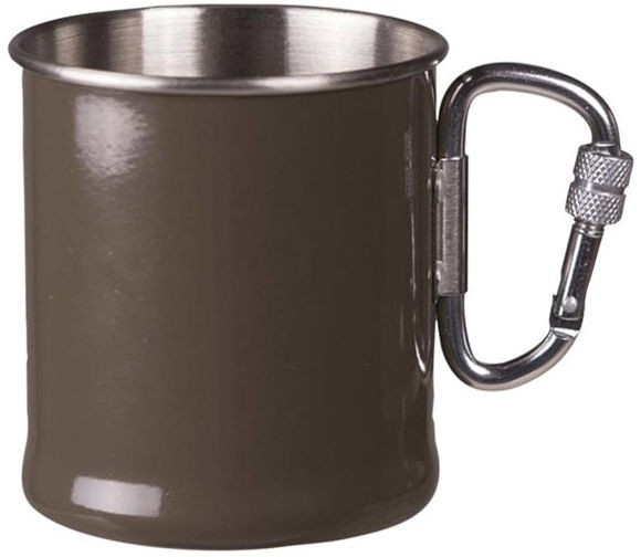 Mil-Tec Kubek z karabinkiem 250 ml Zielony OD (14608102) 14608102