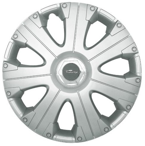 PETEX Petex rb53241 kołpaki ozdobne Racing na 2-krotnie lakierowany Materiał: Nylon in Box przysłony, srebrny  4-częściowy zestaw, 36 cm (14), Silver RB532414