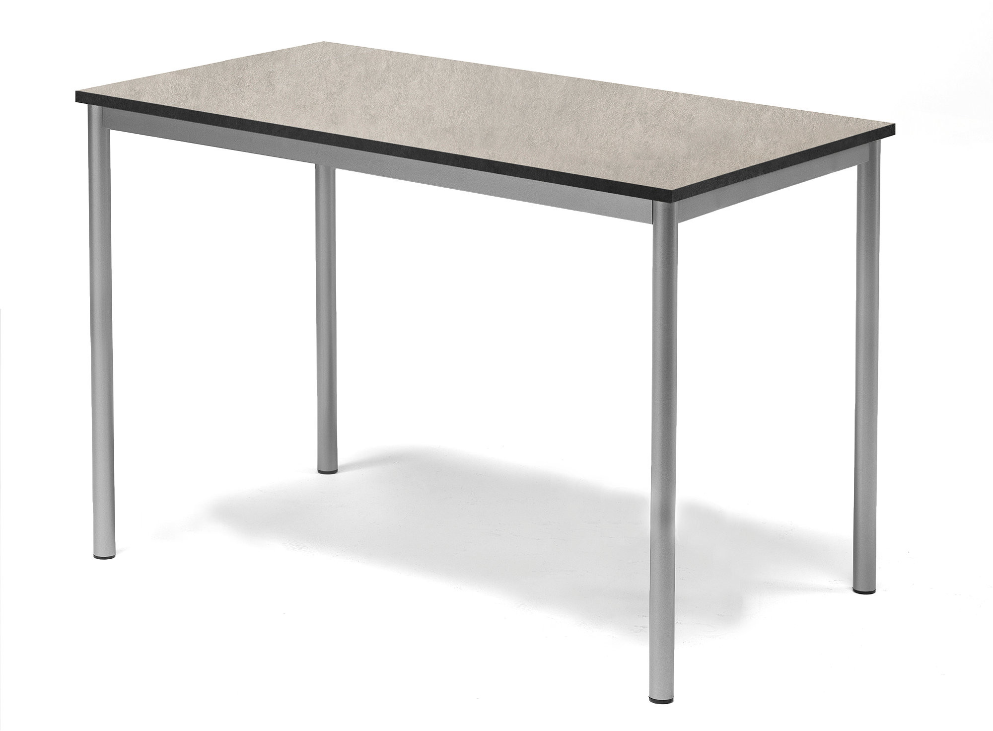 AJ Produkty Biurko SONITUS, 1200x700x760 mm, jasno szare linoleum, szary aluminium