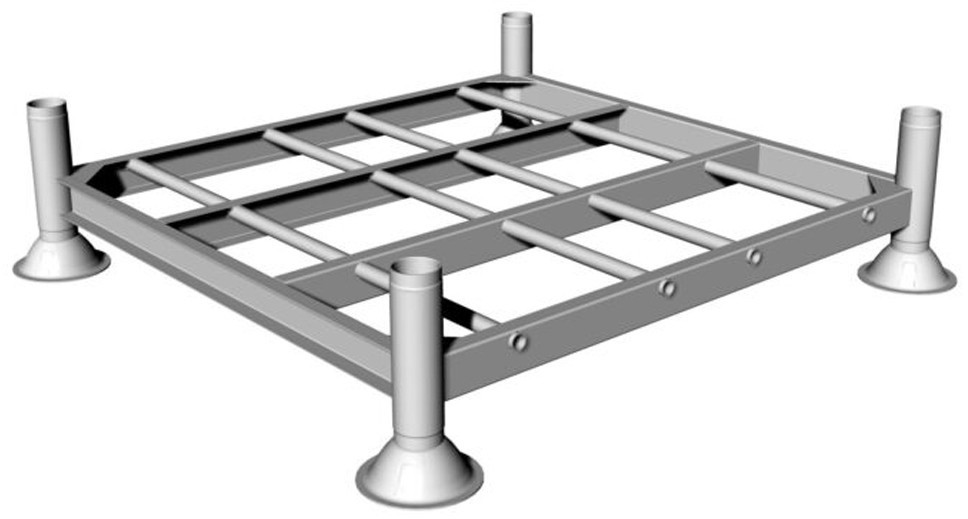 Producent Green Service Paleta Słupkowa Pojedyncza - Manurack M1 Cynk Powyżej 500 L. Stal Ocynkowna 32 Cm X 139,5 Cm X 106 Cm M1S355
