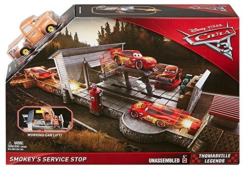 Disney Pixar Cars 3  Smokey LED's usługi stop Playset FCX92