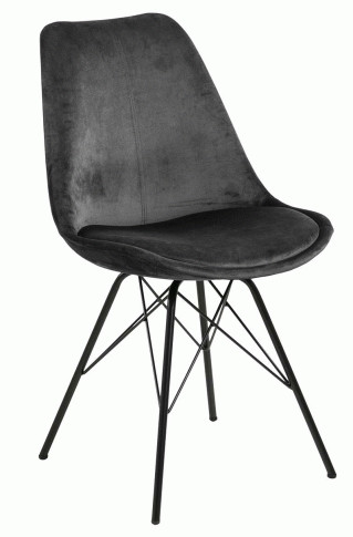 Elior Welurowe krzesło tapicerowane Lindi 2X - szare