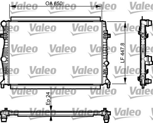 Valeo Chłodnica chłodnica wodna chłodnica wentylator chłodzący silnik samochodowy oryginalne VALEO (735556) 735556