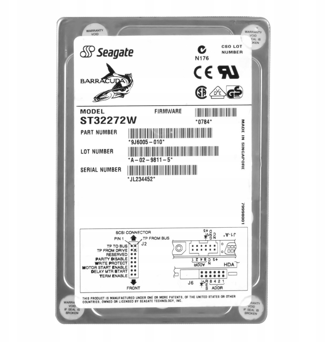 Seagate Barracuda 2.26GB 7.2K Scsi 3.5'' ST32272W