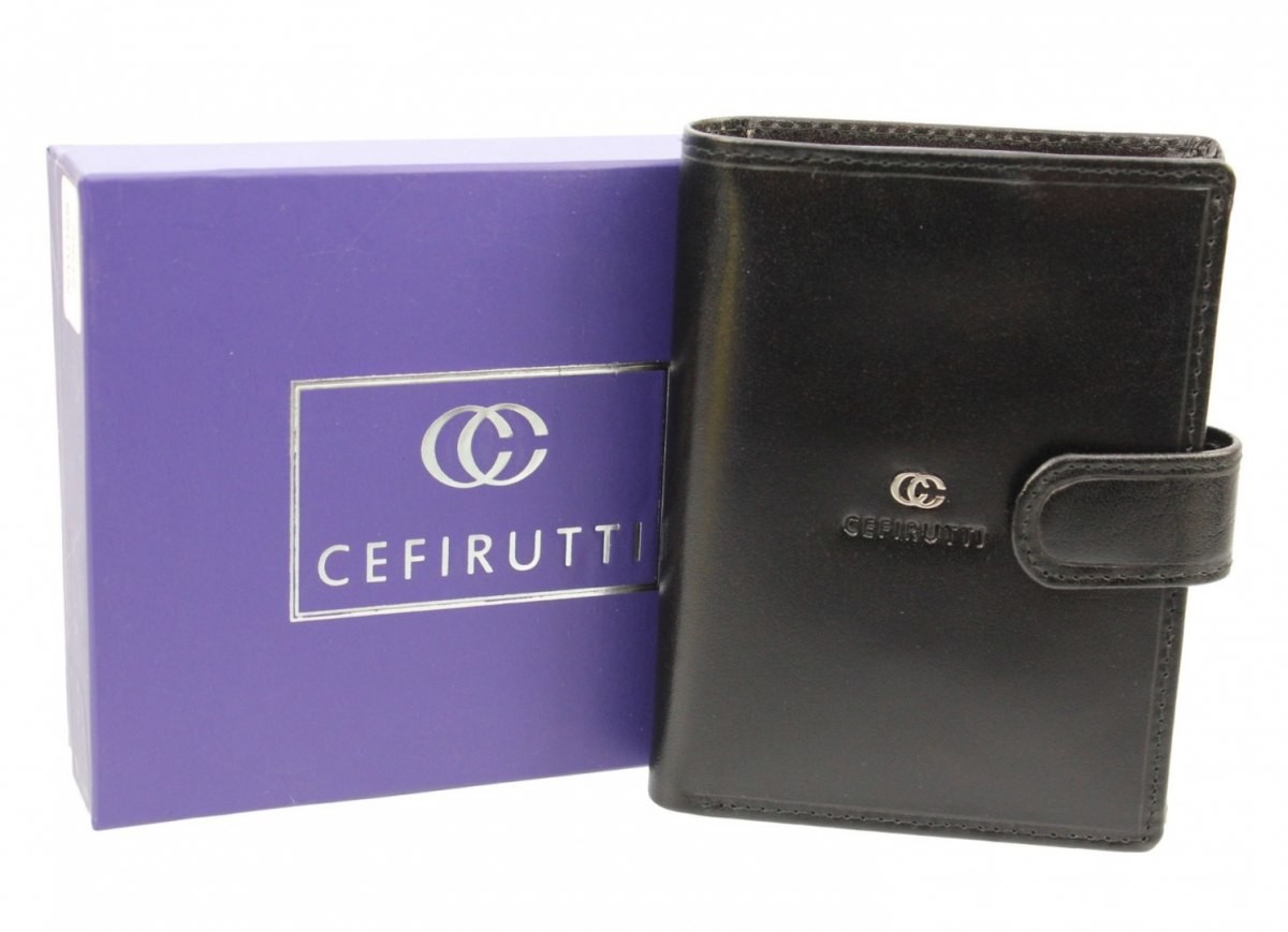 Cefirutti Portfel Męski Duży Pionowy Z Zapinką Skóra Naturalna RFID 7680278-9 RF