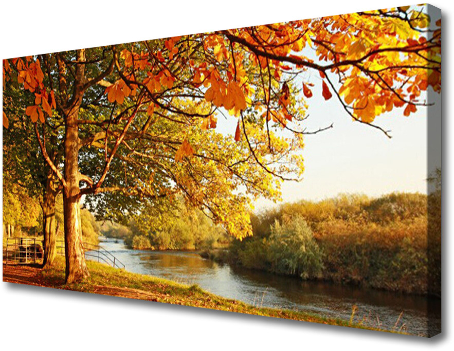 PL Tulup Obraz Canvas Drzewo Jezioro Przyroda 100x50cm
