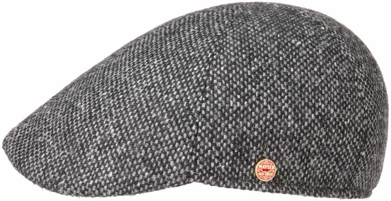 Płaski Kaszkiet Classic Tweed by Mayser, czarny, 62 cm