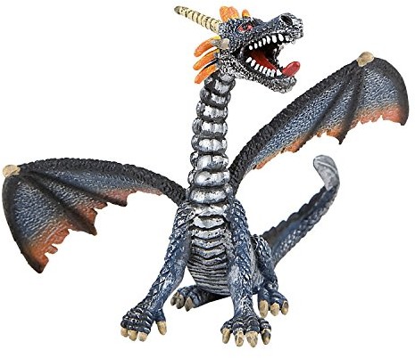 Bullyland 75594 figurka do gier, smok siedzący Niebieski/srebrny, ok. 11 cm