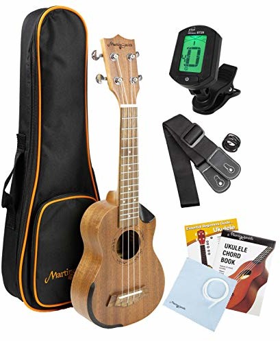 Martin Smith Martin Smith UK-712C-N 68 cm prawdziwe drewno sapele ukulele koncertowe z wyściełanym etui stroik struny Aquila UK-712C-N