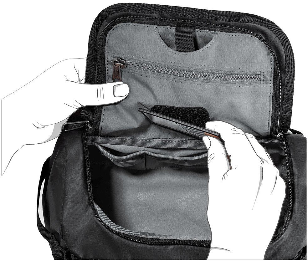 Jack Wolfskin Kosmetyczka podróżna Expedition Wash Bag grey geo block 8006861-8122