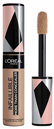 L'Oréal Paris Infaillible More Than Concealer nr 329 Cashew, wysoko pigmentowany korektor o dużej sile krycia i bardzo dużym aplikatorem, 11 ml
