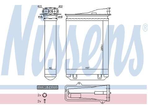NISSENS Wymiennik ciepła, ogrzewanie wnętrza 72954 72954