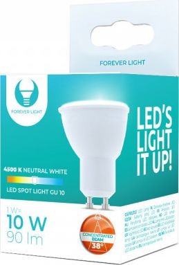 Forever Light ŻARÓWKA LED GU10 1W 38° biała neutralna wąski kąt RTV003595