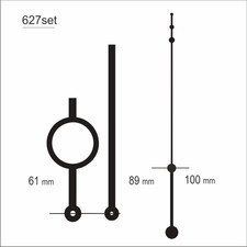 Atrix Komplet wskazówek zegarowych czarne /W42 627SET