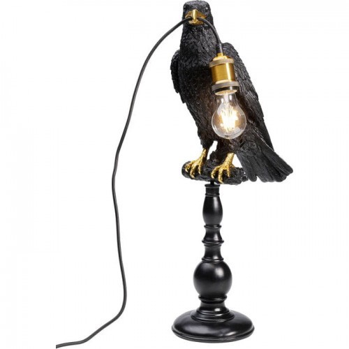 KARE Lampa stołowa Sitting Crow Mat Black 52705