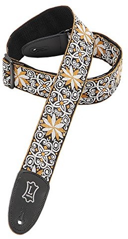 Levy's Leathers levy kroki m8ht wpleciony dekoracja w technice Jacquard-13 gitara pasek (lata 60., hondschoote Nanny, skórzana końcówkami, ok. 5 cm szerokości) M8HT-13