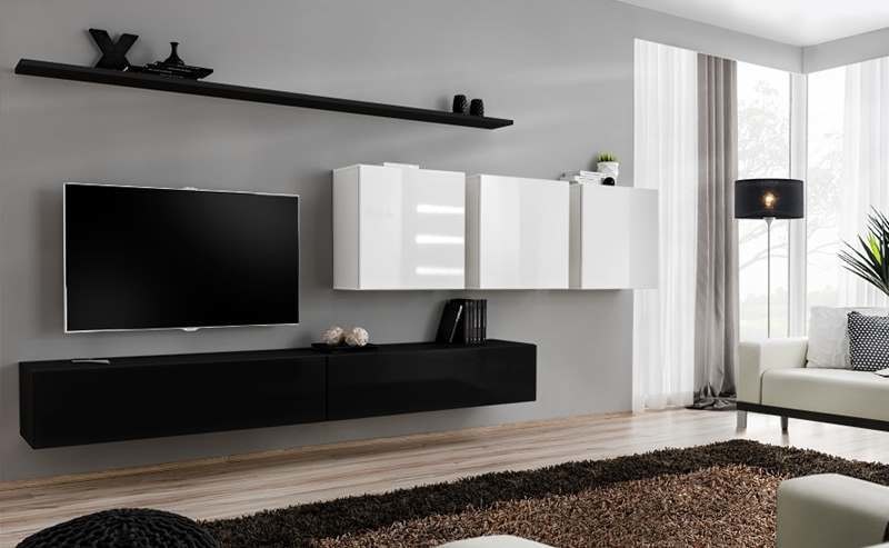 MEBLOŚCIANKA SWITCH 7 CZARNO-BIAŁY MAT/POŁYSK 26 ZW SW 7