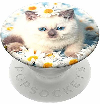 PopSockets PopSockets PopGrip - Rozkładany uchwyt i podstawka do telefonów oraz tabletów z wymiennymi krążkami PopTops - Purr-fect Flower 801382