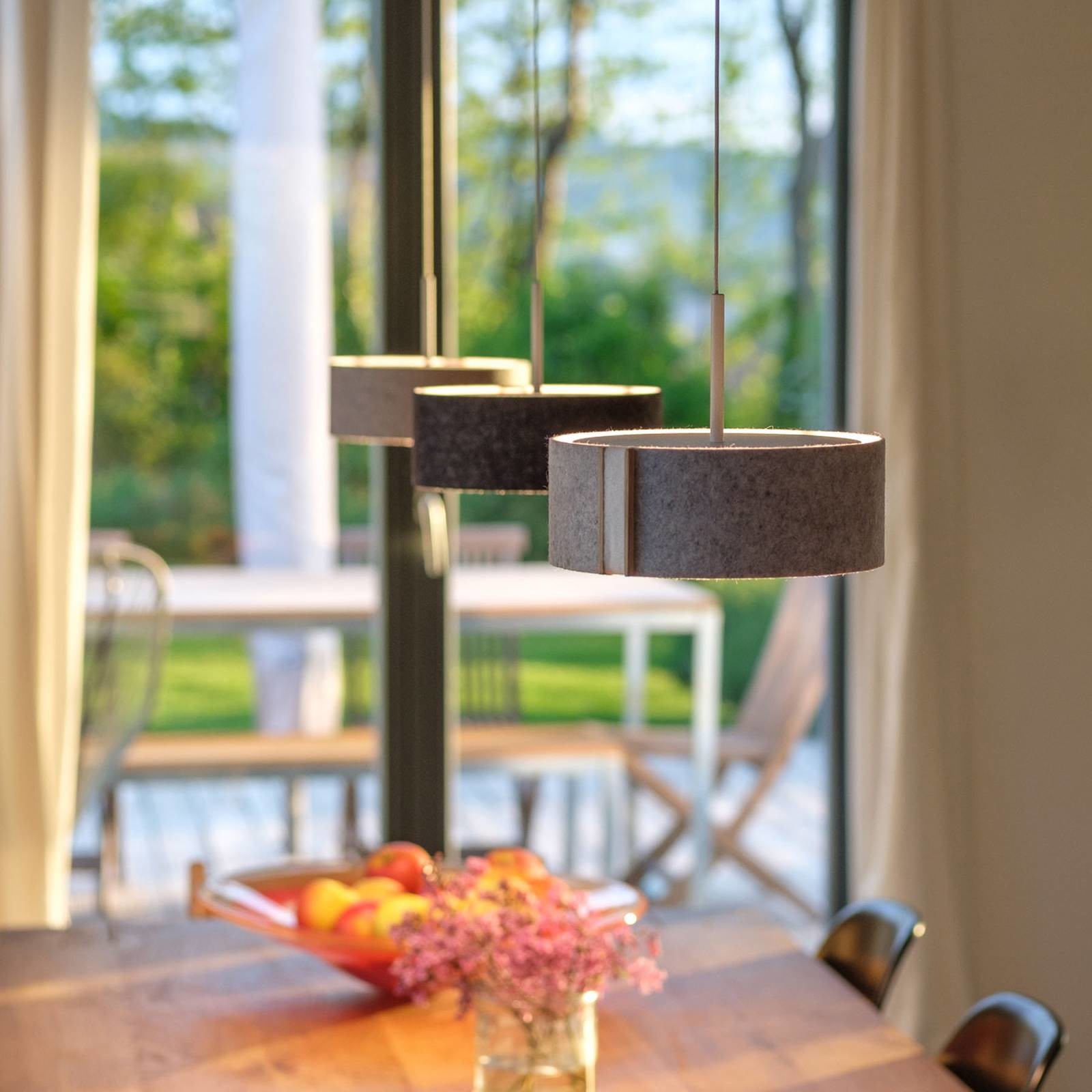 Domus Lampa wisząca LED LARAfelt S, 20cm, szara/biała